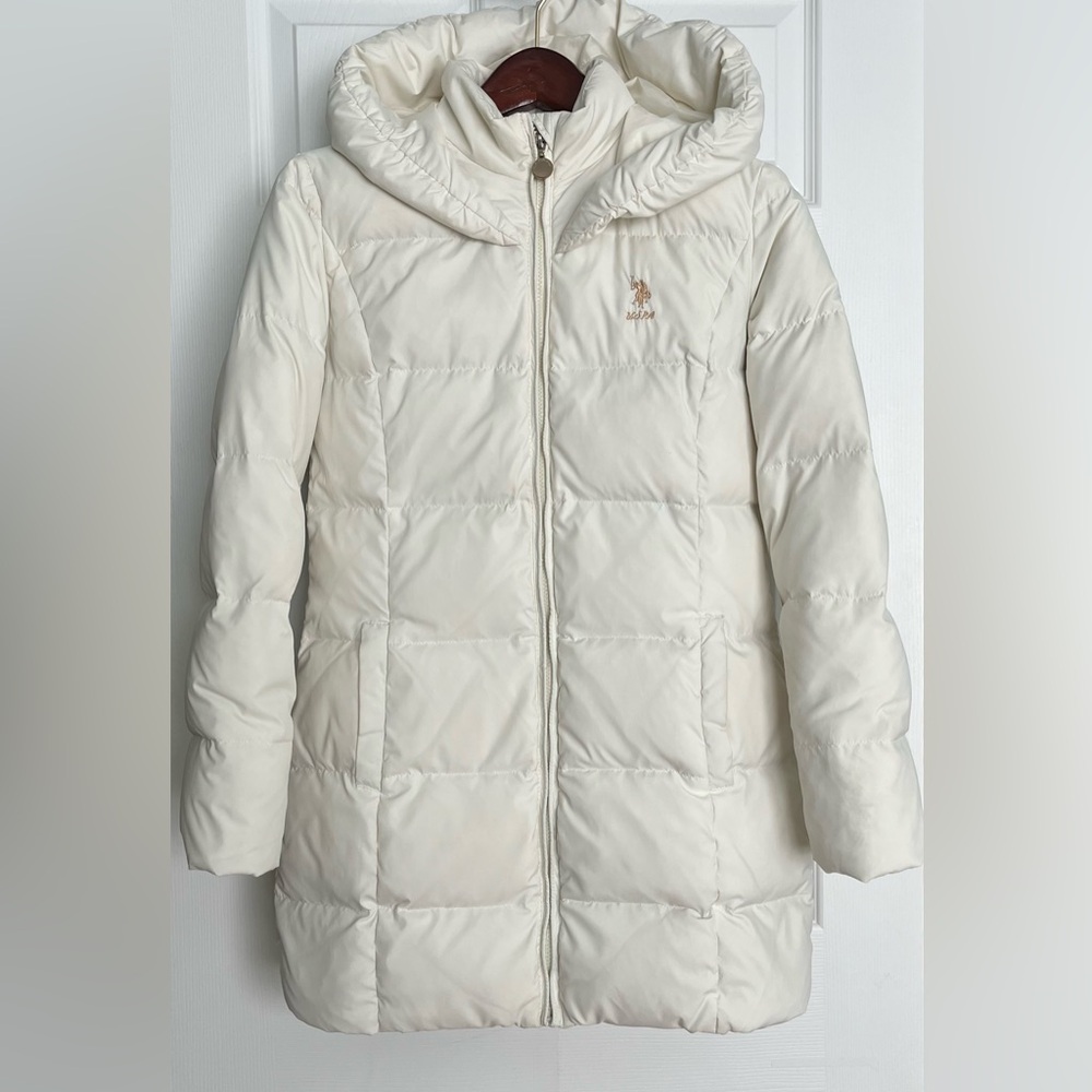 U.S.Polo Assn. Women’s Hooded Down winter jacket, white, size S